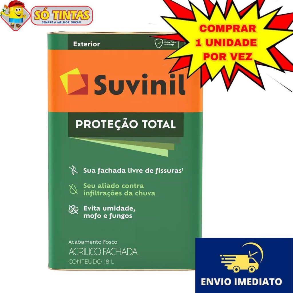 Tinta Impermeável Proteção Total 17L Branco Suvinil Lavável Durabilidade de Até 8 Anos em Oferta na Shopee