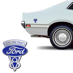 Adesivo Decorativo Resinado Ford V8 Genuine Parts 32/53 Azul