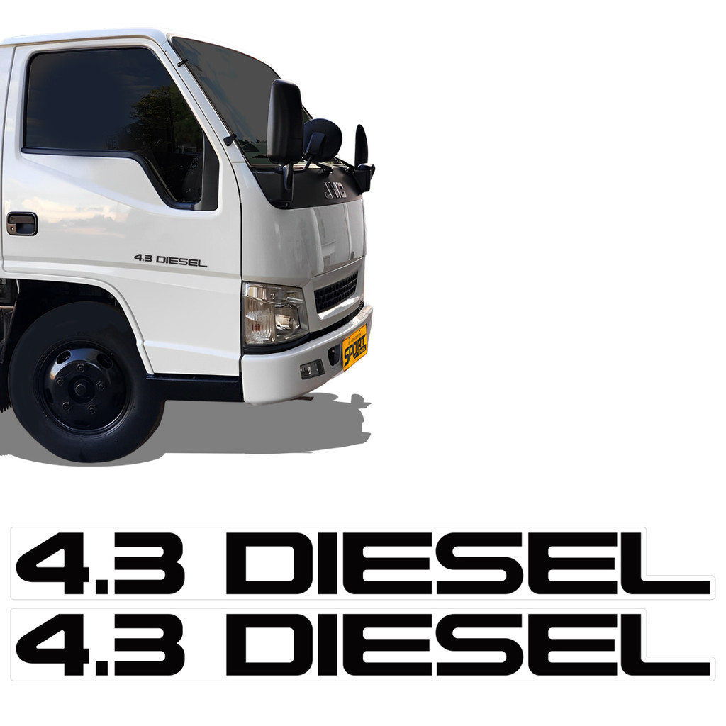 Par De Adesivo 4.3 Diesel Da Porta Caminhão Gmc 7 Ton 1996/