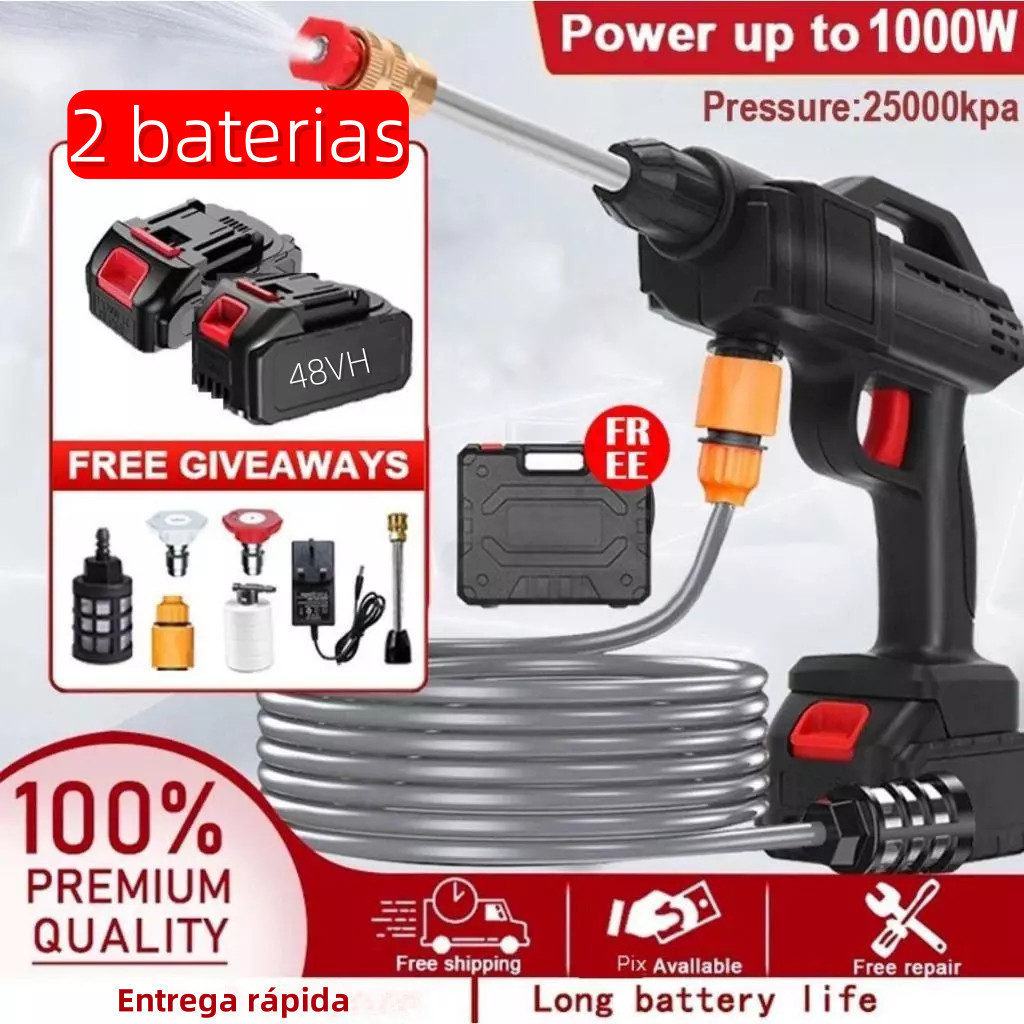 Lavadora Alta Pressão Lava Jato Portátil Recarregável Com Maleta e Acessórios Recarregável com 1 ou 2  bateria em Oferta na Shopee
