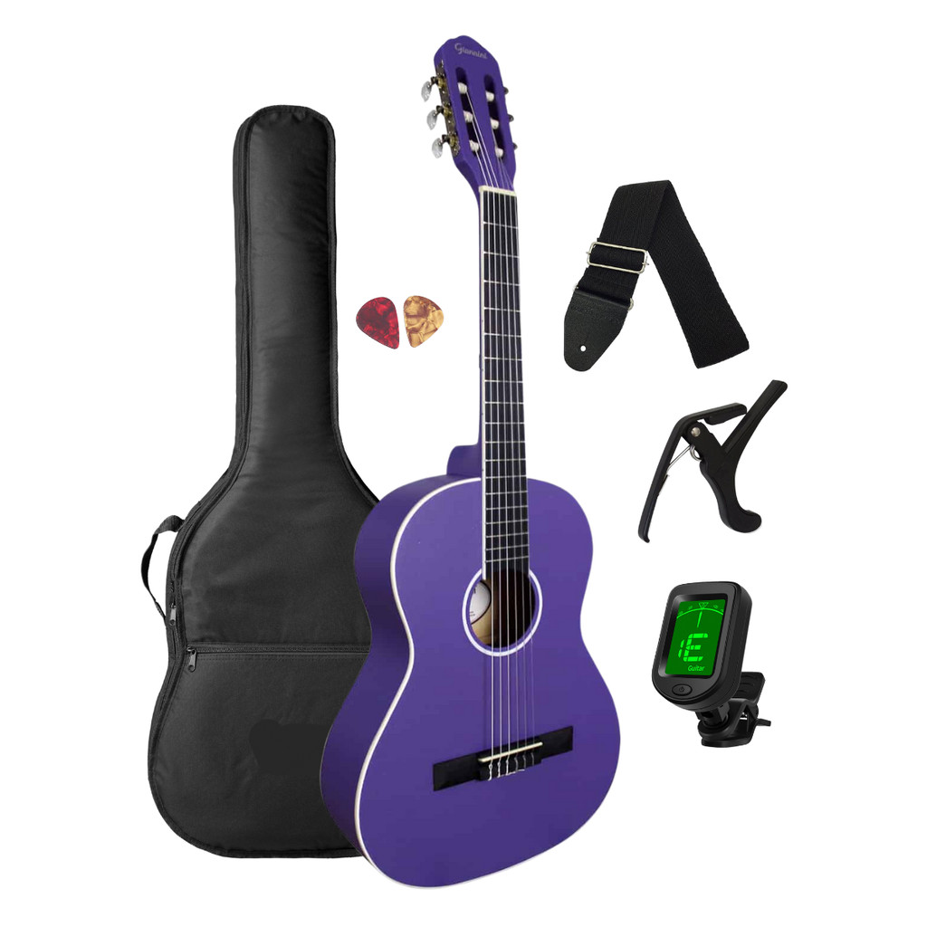 Violão Nylon Iniciante Giannini N-14 Roxo Satin + Acessórios