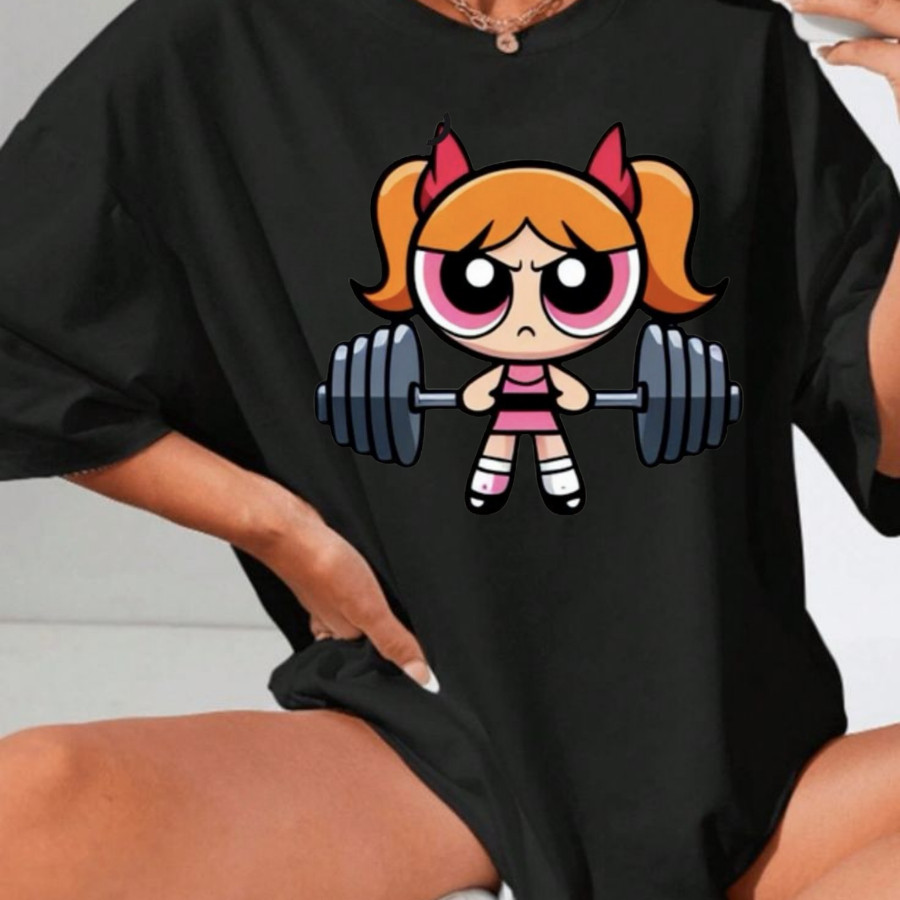 T-shirt  Camiseta100% Algodão Academia Estampada Feminina Estilosa Confortavel Ideal para Treino Crosfit