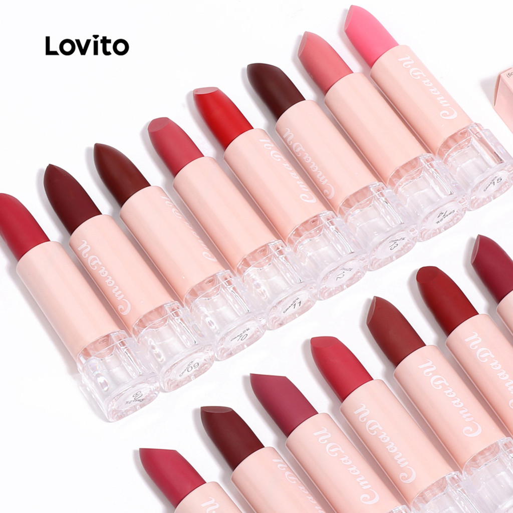 Lovito Batom Liso Casual Batom Fosco Para Mulheres LCS09034