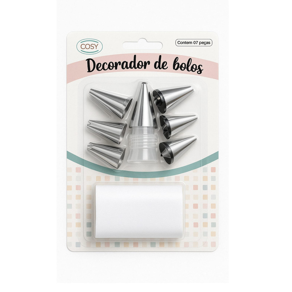 Kit Bicos Confeiteiro 7 Peças C/ Bisnaga