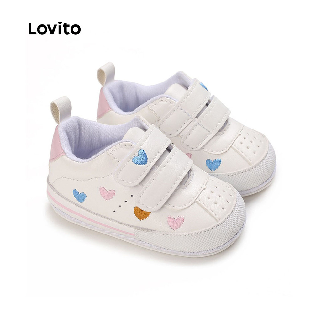 Lovito Sapatos Fofos Com Padrão Em Formato De Coração Para Bebê LCS099068 em Oferta na Shopee