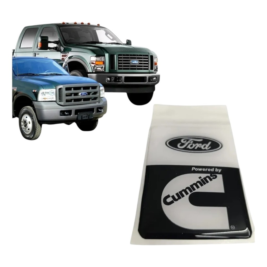 Emblema "Ford/Cummins" Da Porta F350/ F4000 - Preto 2009 A 2019 - AC45E254W02BAF