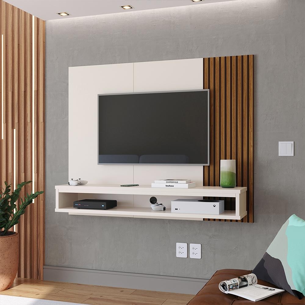 Painel para TV Smart 32 36 39 40 42 46 47 50 Polegadas com Prateleira Quarto Sala Cissa
