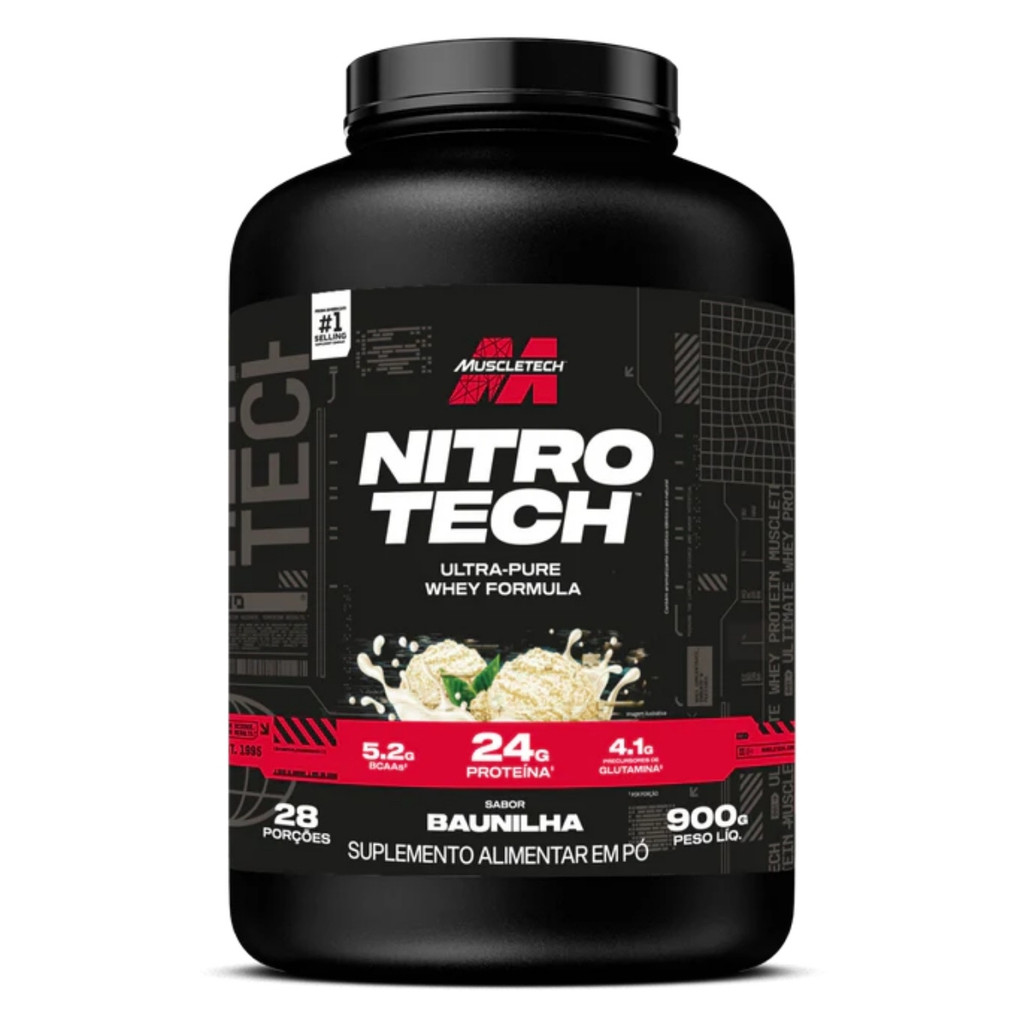 Whey Protein Nitro Tech Pote 900g Muscletech Baunilha em Oferta na Shopee