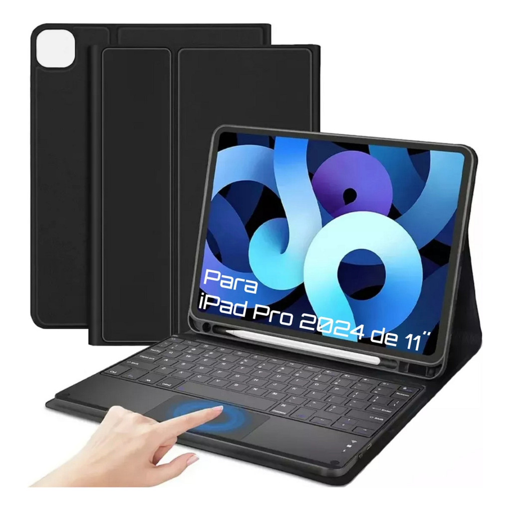 Capa Com Teclado Touchpad Para iPad Pro 2024 De 11 Polegadas