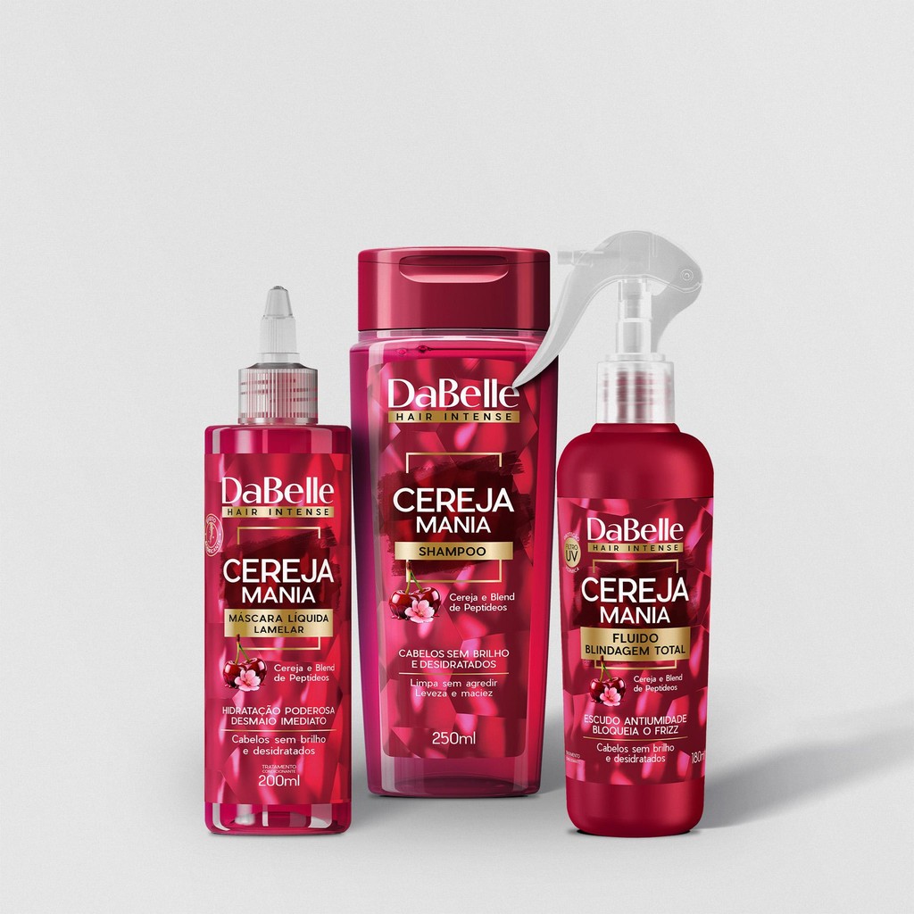 Kit Hidratação Antifrizz 3 Produtos Cereja Mania - DaBelle - Beauty
