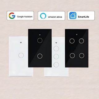 Interruptor Wifi Inteligente Tuya Preto 1 2 3 4 Botões Com ou Sem Neutro em Oferta na Shopee