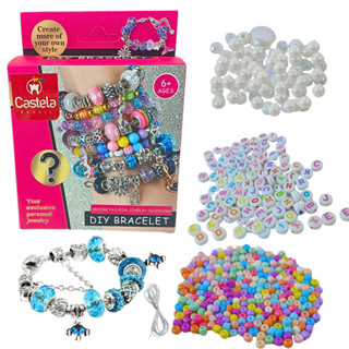 Kit de Miçangas Pulseira Colorida Bijuteria Infantil - Castela em Oferta na Shopee