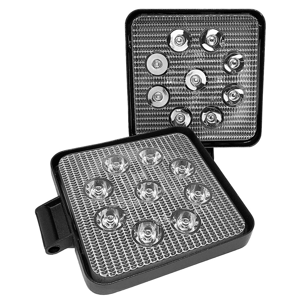 Par Farol Milha Auxiliar Quadrado 27w 9 Led Universal