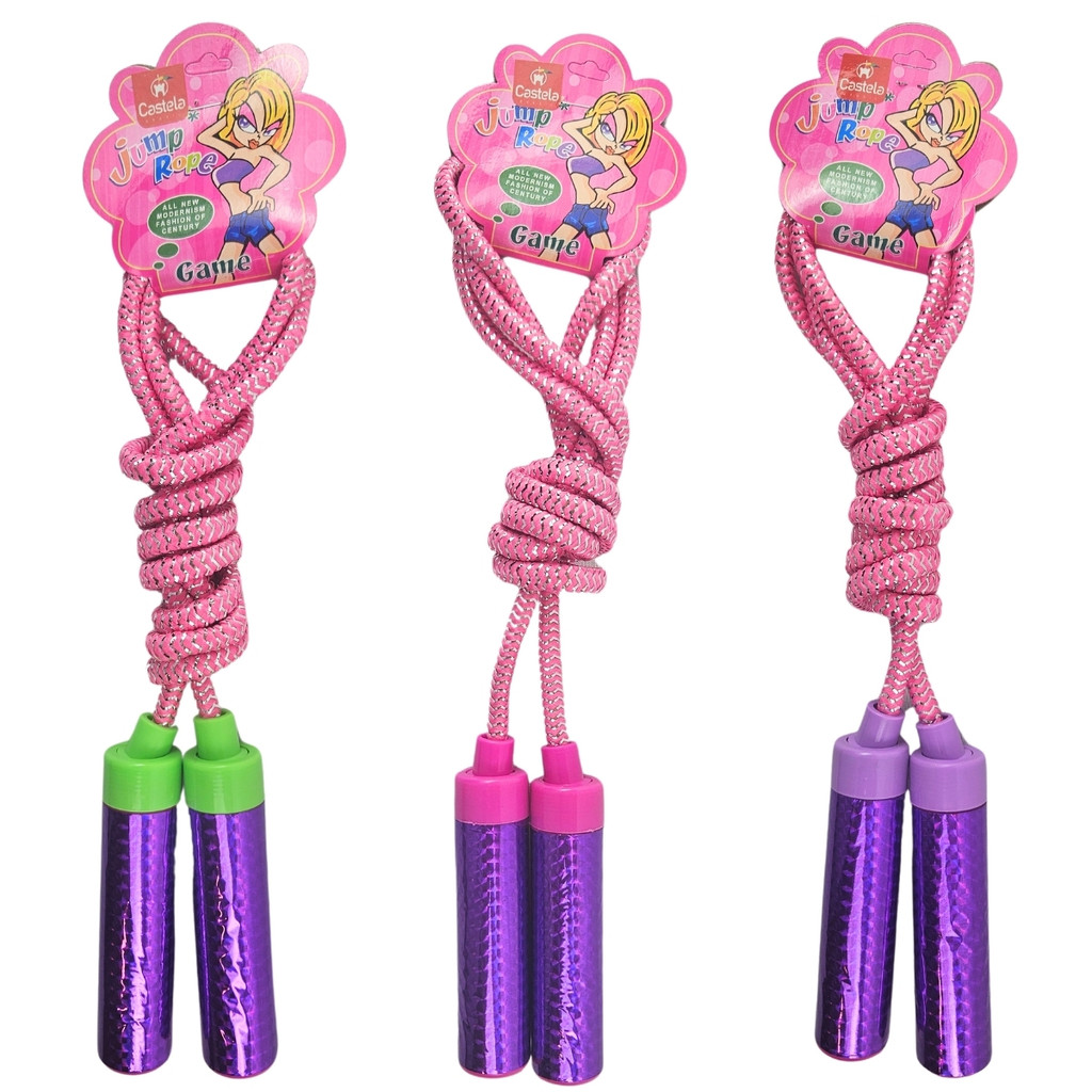 Pula Corda Infantil 2,27m Rosa Com Roxo - Castela em Oferta na Shopee