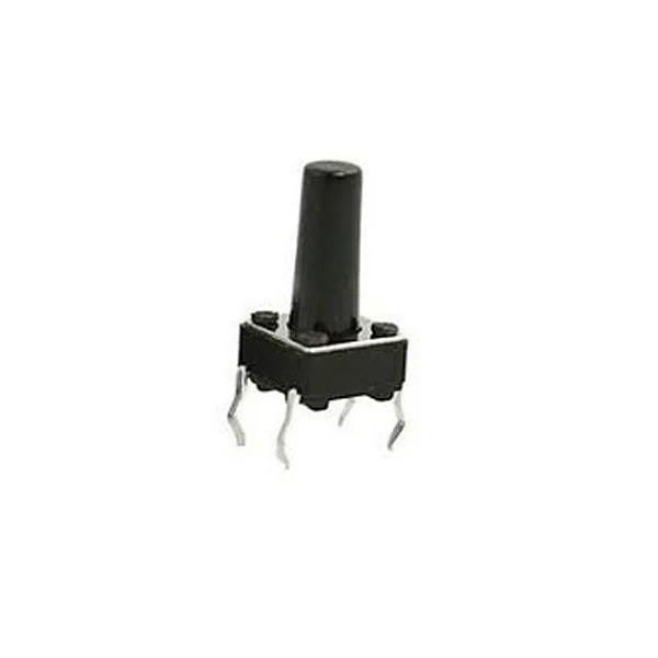 Chave Táctil 6x6x12,5mm 4 Terminais 180º