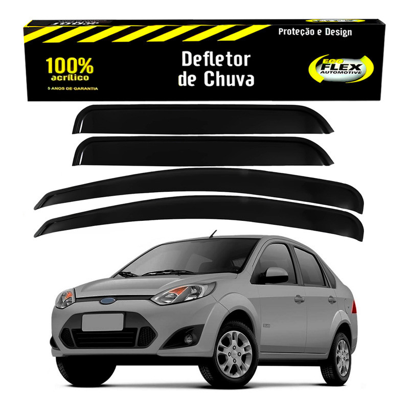Calha Defletor Chuva Fiesta Sedan 1.0 1.6 2011 A 2014 em Oferta na Shopee