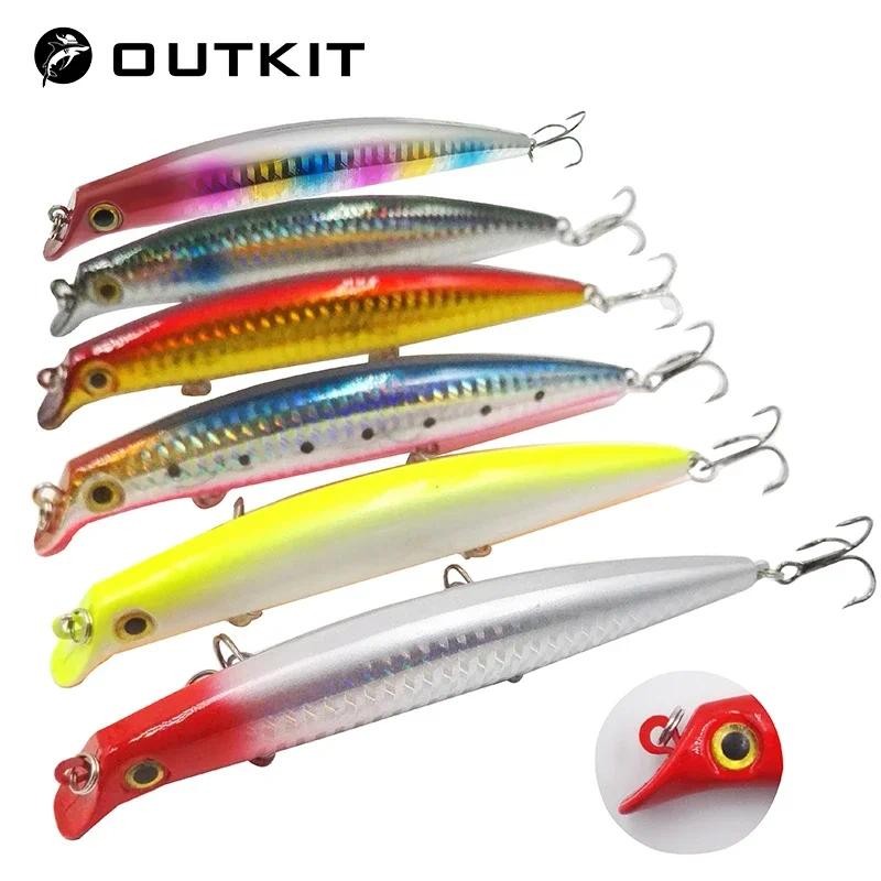 OUTKIT Isca De Pesca 1PC Laser Minnow 16g 12cm Wobbling Flutuante Dura Wobblers Crankbait Artifici