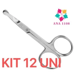ANA1108 KIT 12 PCS Tesoura Tesourinha Cortar Unha Sobrancelha Cílios Cortador p/ Unhas bebes