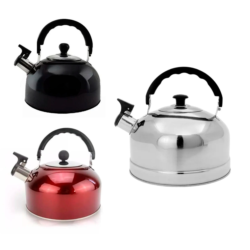 Chaleira Em Aço Inox Apito de Segurança Com Tampa 2 Litros Cores
