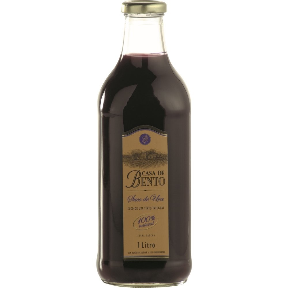 Suco de Uva Casa de Bento Tinto Integral 1L - Embalagem com 6 Unidades