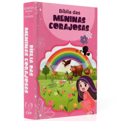 Bíblia das Meninas Corajosas | ARC | Capa Dura Rosa | Harpa Avivada e Corinhos