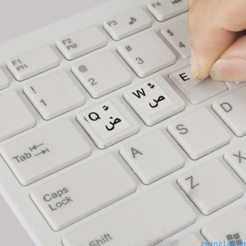 Zwinz1aaa Adesivos Teclado Transparentes Árabes Para Qualquer Letras Laptop