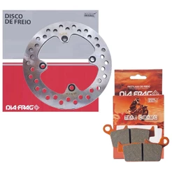 Disco de Freio Traseiro Xre 300 Sem Abs 2009-20158 + Pastilhas Diafrag Cerâmica