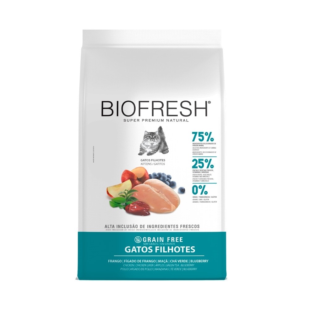 Ração Biofresh 1,5Kg Gatos Filhotes Sabor Frango, Maçã, Chá Verde e Blueberry