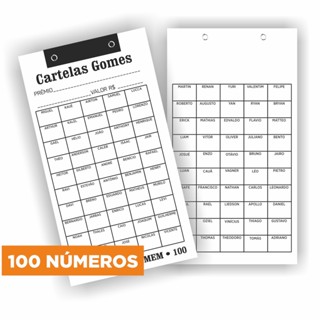 Cartela de Rifa 100 Nomes Masculinos | Pronta Entrega em Oferta na Shopee