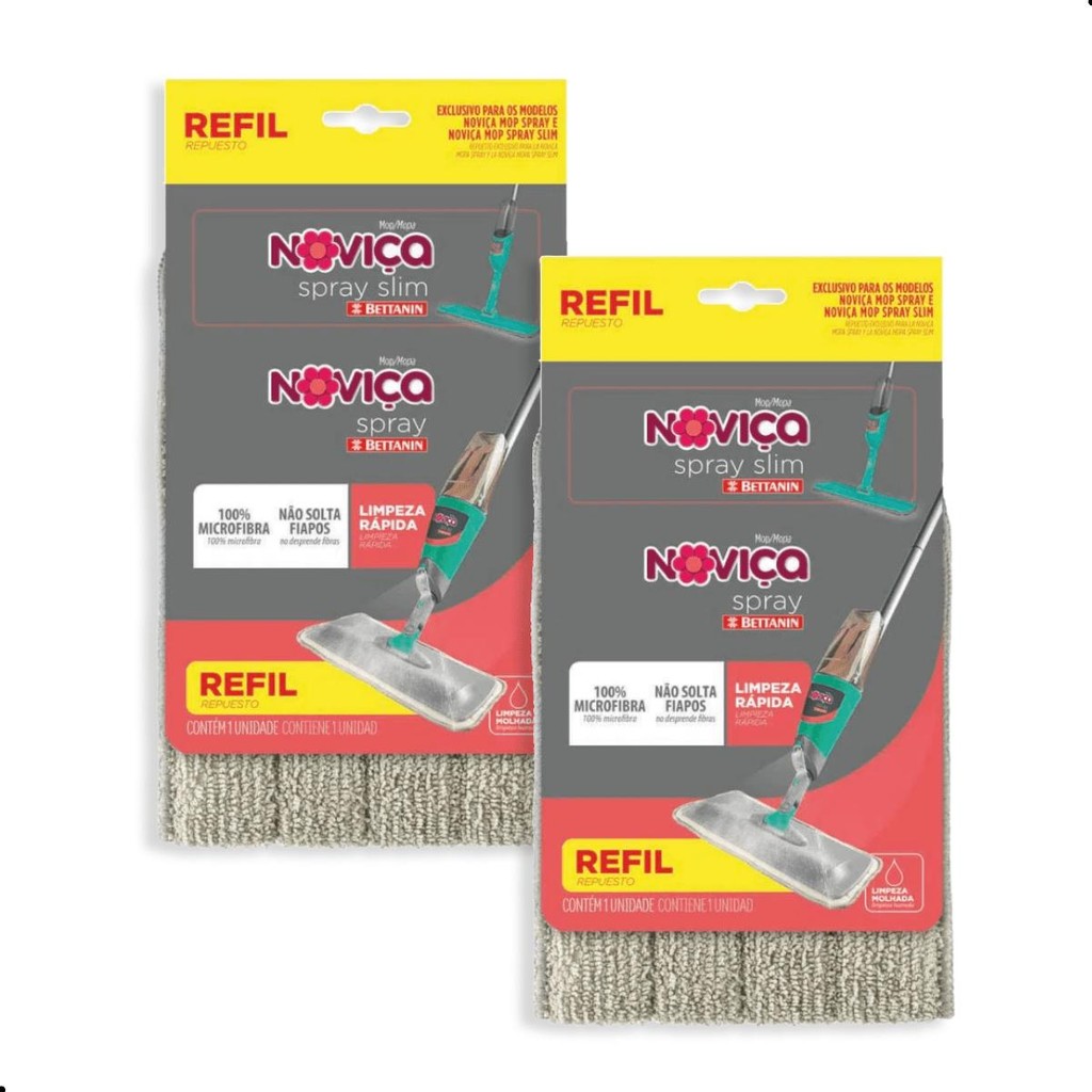 Kit Refil Mop Spray/Spray Slim Noviça 2 Unidades em Oferta na Shopee