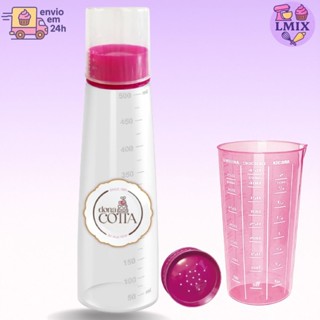 Regador de massas Bisnaga para Umedecer Bolo 0,5 L com Tampa Dosadora e Copo Dosador 500 ml Rosa em Oferta na Shopee