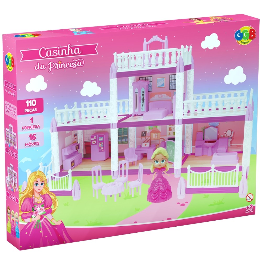 CASINHA DA PRINCESA GGB BRINQUEDOS 110 PEÇAS CÔMODOS CASINHA MENINAS 16 MÓVEIS CASTELO BONECA MONTAR em Oferta na Shopee