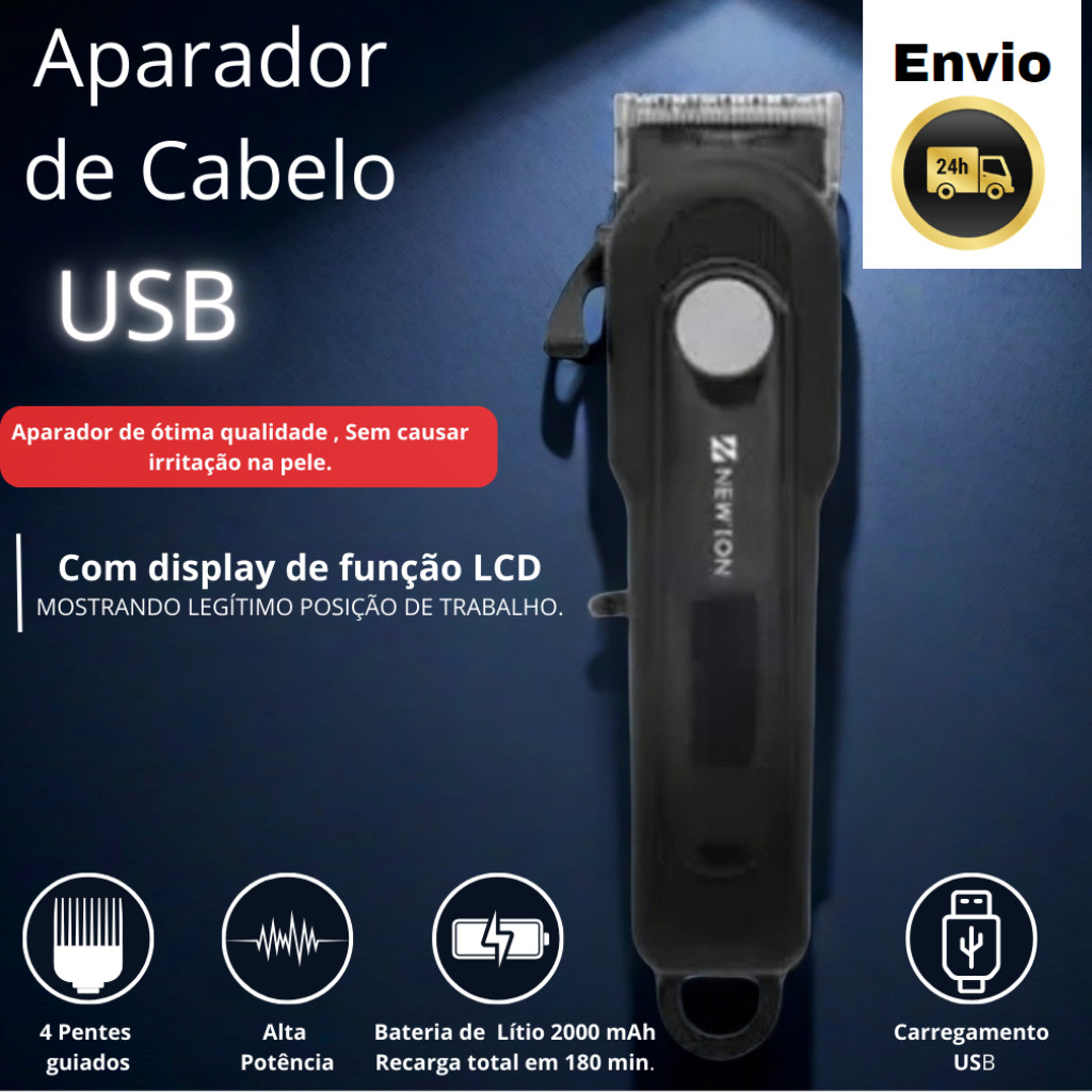 Maquina De Cortar New Ion Ncp-002 4 Pentes Recarregavel