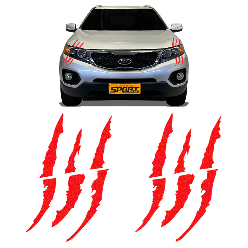 Par de Adesivos Universal do Farol Garra Vermelho Refletivo em Oferta na Shopee