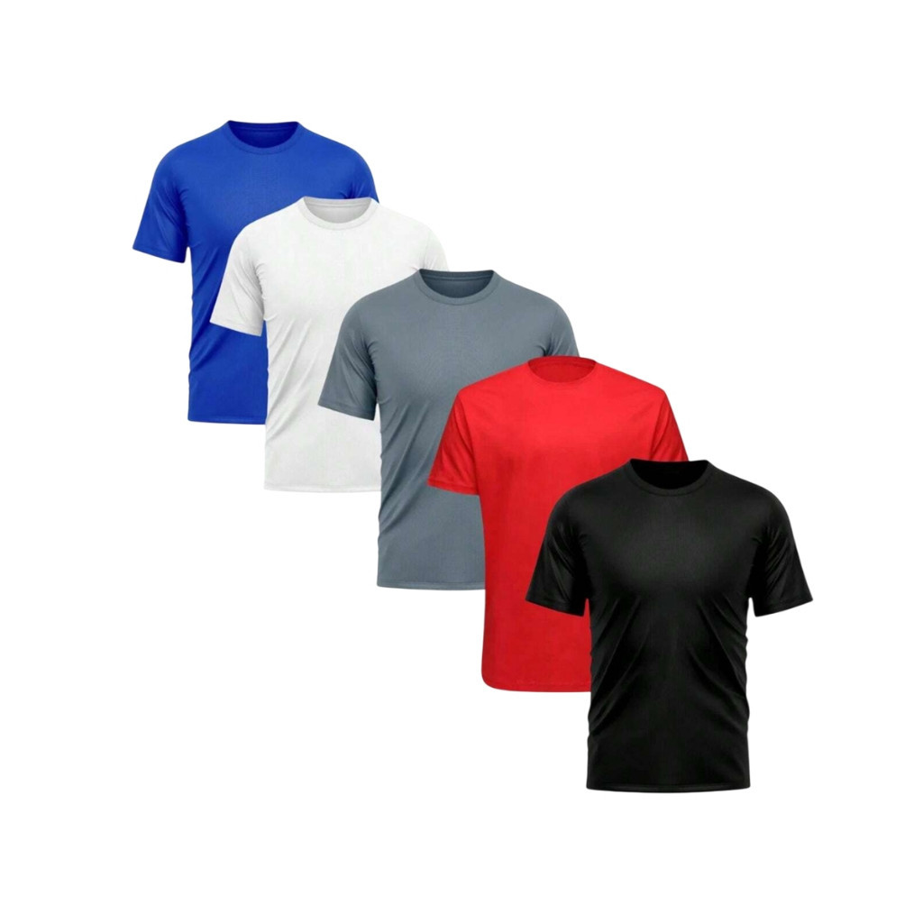 Kit 5 Camiseta Masculina Camisa Dry Fit Protecao Uv 50 Slim Fit Anti Suor Odor Curta Blusa Esportiva Corrida Academia