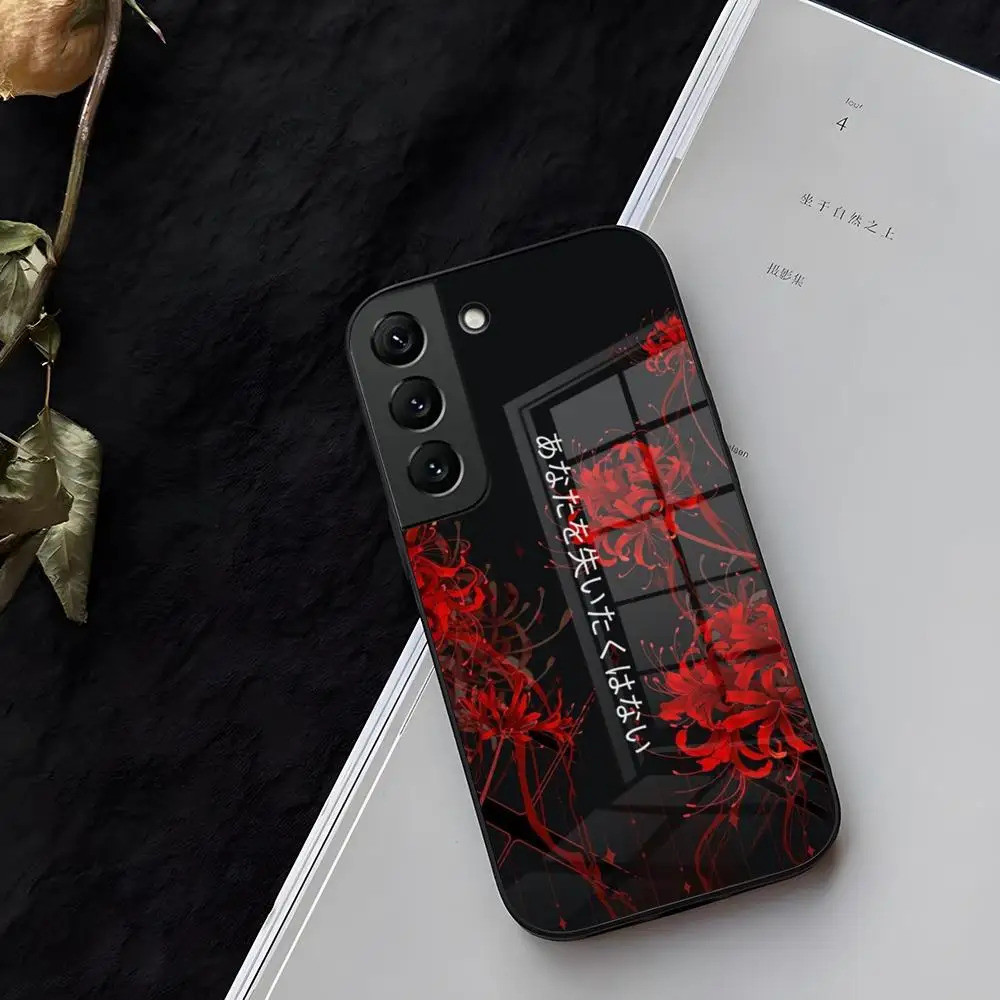 Capa de Telefone de Vidro Anime Ghoul de Tóquio para Samsung Galaxy A16 A21 A22 A30 A32 A33 A51 A52 A53 A54 A55 A70 A71 