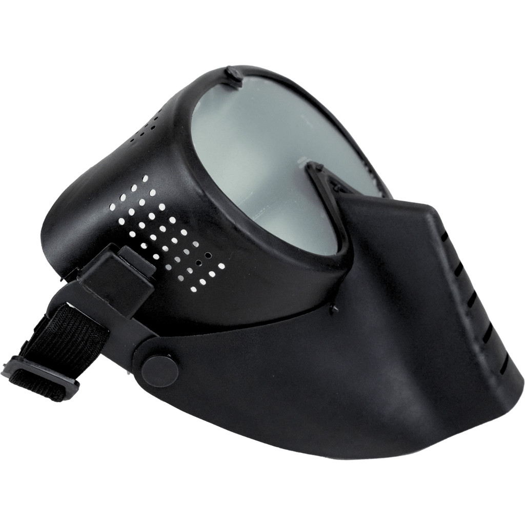 Máscara de Proteção Airsoft Skull Face Total Black, Segurança Completa para Jogo e Tiro, Design Resistente e Confortável