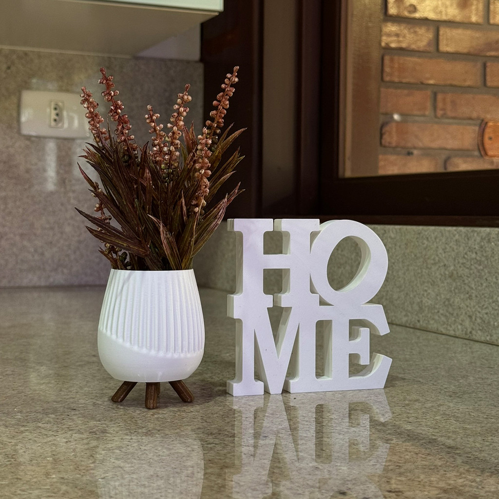 Vaso Cachepot Lume com Palavra Home Decoração Moderna Quarto Sala de Estar para Plantas