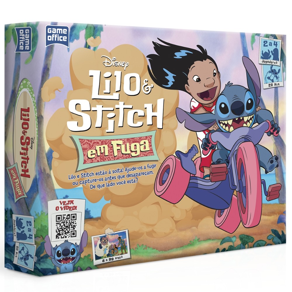 JOGO DE TABULEIRO LILO E STITCH EM FUGA TOYSTER BRINQUEDO MAPA DESENHO DISNEY BICHO AZUL BONECO MAPA