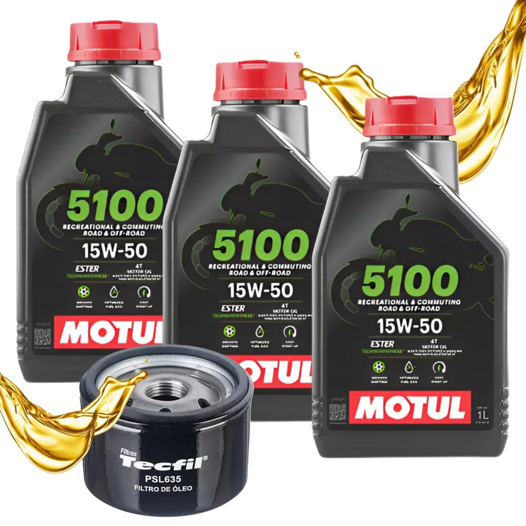 Troca de Óleo P/ Bmw F800 Gs / F850 Gs Motul 5100 15w50 3 Litros + Filtro em Oferta na Shopee