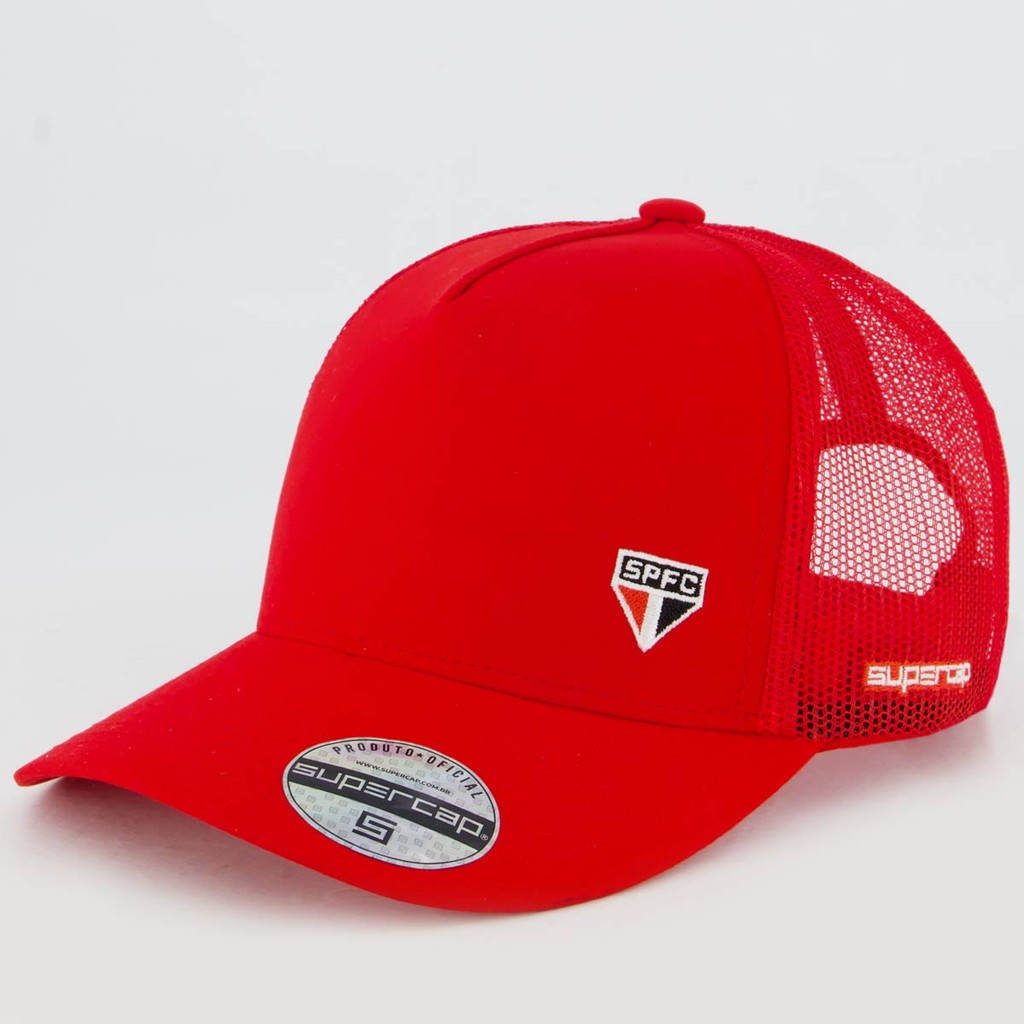Boné São Paulo Trucker Vermelho em Oferta na Shopee