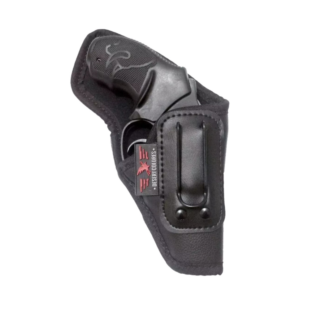 (Holster)Coldre Velado Premium Interno Protetor Para Revól. RT85 38 2 Pol. 5 Trs (Buldogue) em Neoprene e Couro P.U