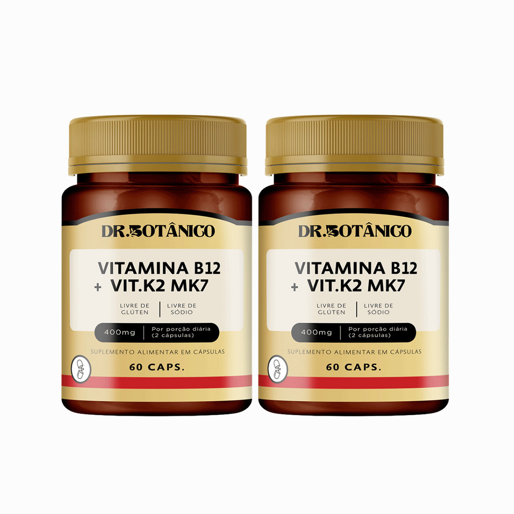 KIT 2 VITAMINA B12 + VITAMINA K2 MK7 400MG 60CAPS - DR. BOTÂNICO