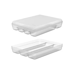 Kit de talheres com tampa e utensílios Ou 2 peças Linha Logic - Natural