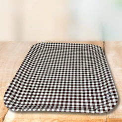 Prato Retangular Laminado - Xadrez Marrom- 33x40,5cm - 1 unidade - Rizzo