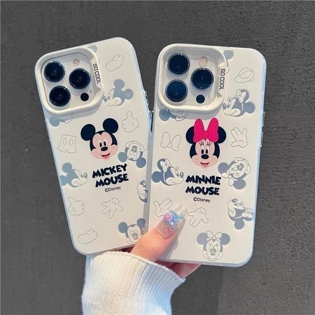 Anti-impacto Rígida Capinha capa Fosco Mickey Minnie para iPhone 7 8 11 12 13 14 15 16 pro max plus x/xs xr XSMAX case