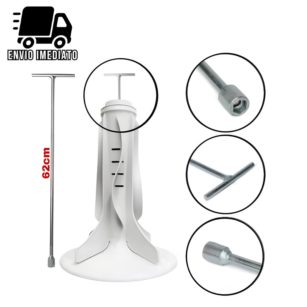 Chave T para Maquina de Lavar 10mm Longa 62cm  Agitador Brastemp Electrolux