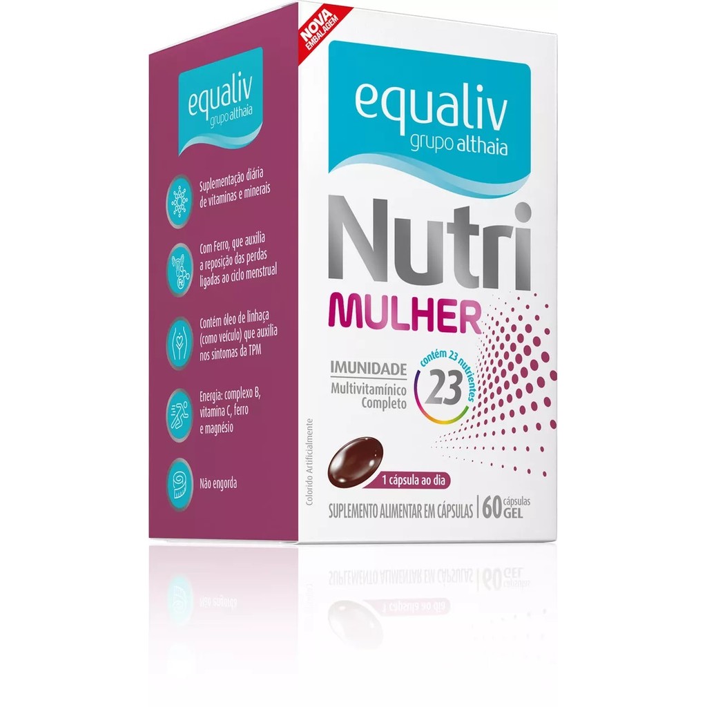 Suplemento Equaliv Nutri Mulher Óleo Linhaça c/ 60Cps em Gel