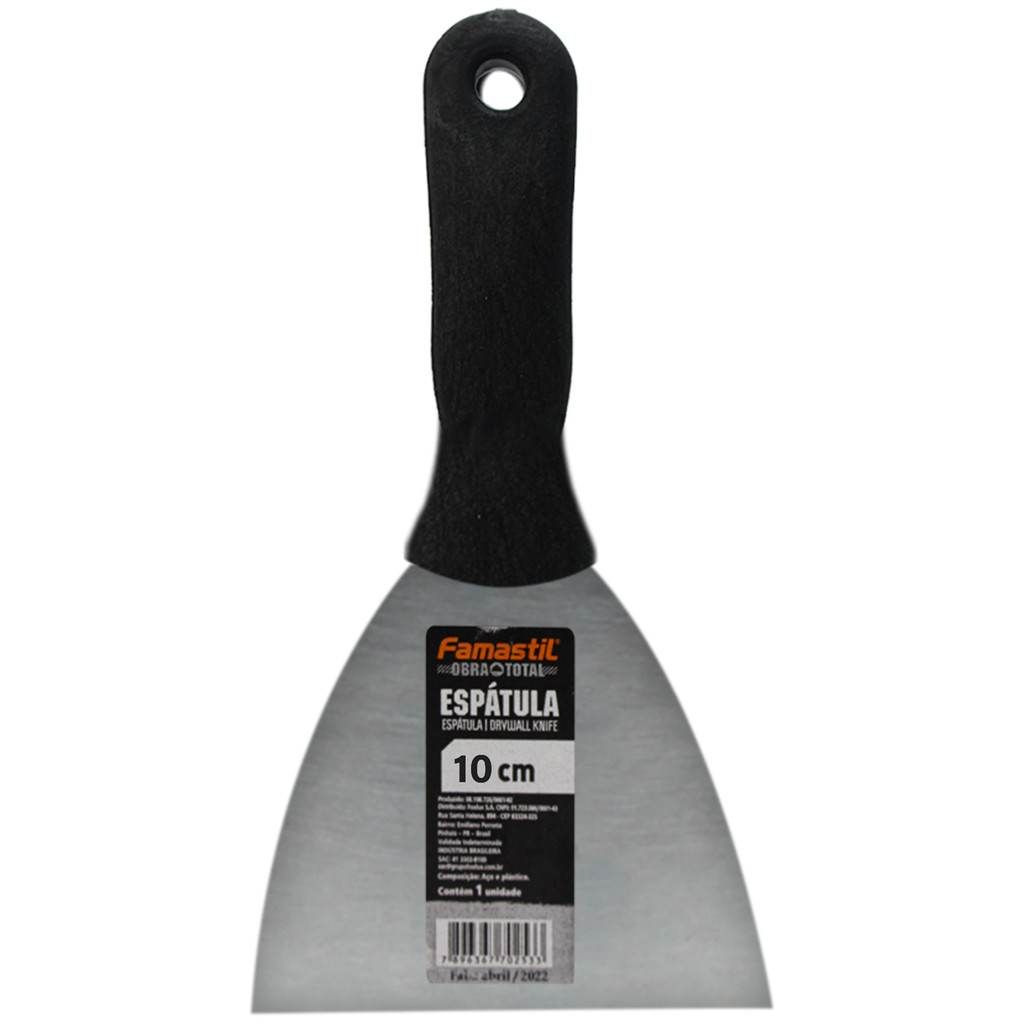 Espátula Aço Encruado 1020 Famastil 10cm Cabo PVC | Resistência e precisão, ideal para raspagem