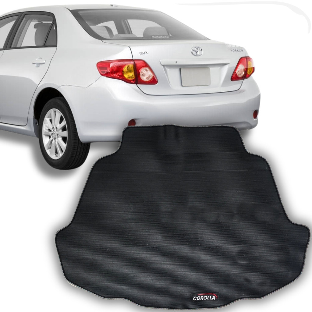 Tapete Porta Malas Corolla XLi XEi Emborrachado 2008 2009 2010 a 2016 2017 Preto Emborrachado 1 Peça